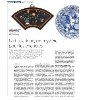 L &rsquo;art asiatique, un myst&egrave;re pour les ench&egrave;res